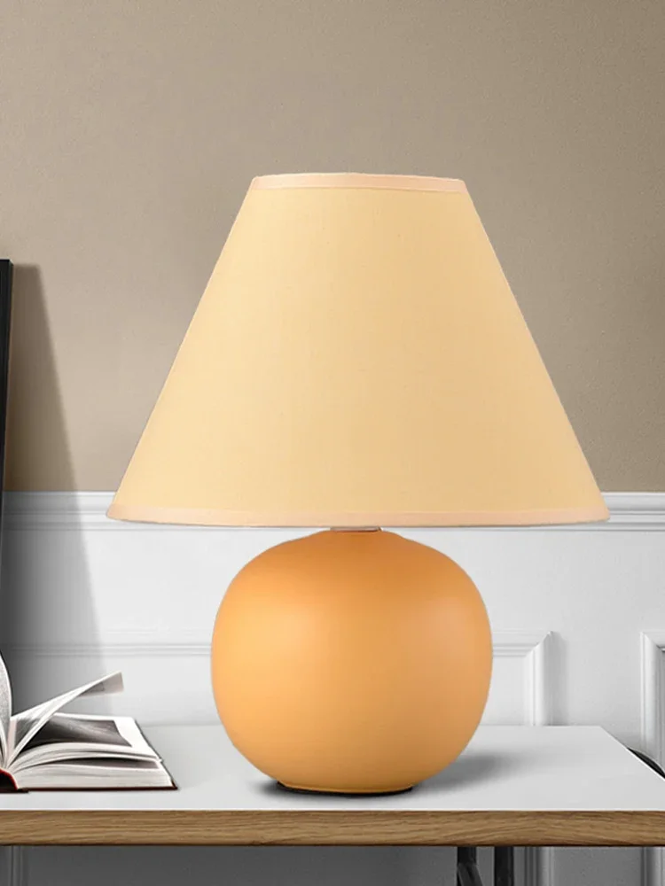 

Korean style simple table lamp decoration retro bedside lamp ball bedroom yellow creative table lamp