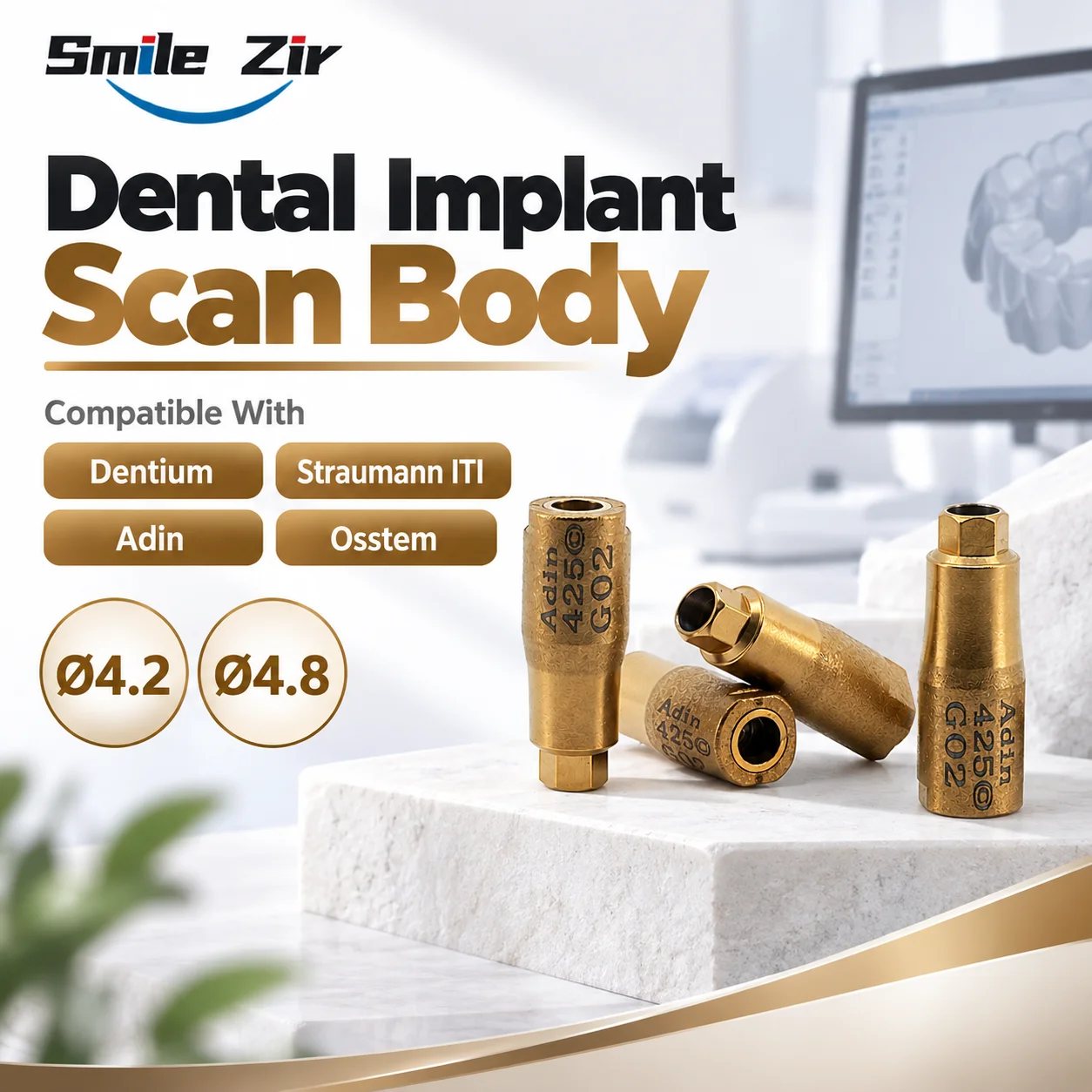 1PC Dental Straumann ITI NC RC Scan Body Screw Dental Implant Osstem Scan Body Compatible Osstem Dentium Adin