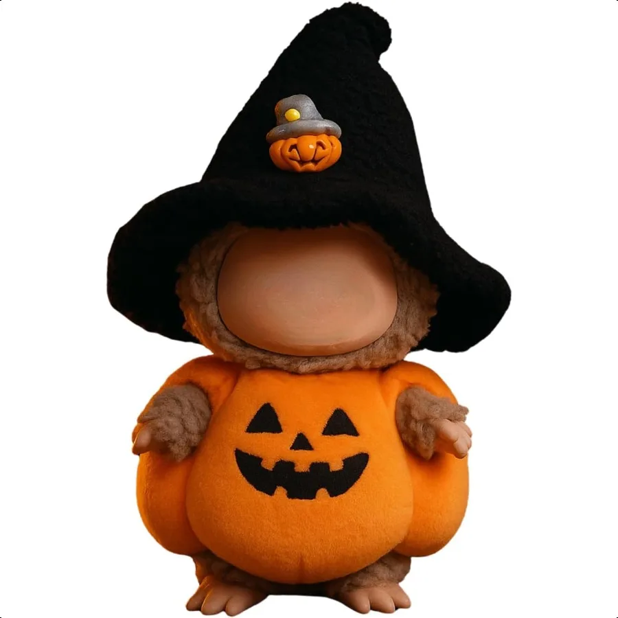

2Piece Halloween Costume Set for 15cm 17cm Dolls Pumpkin Dr Witch Hat Gift Party Decoration No Doll (Pumpkin Set Black Hat)