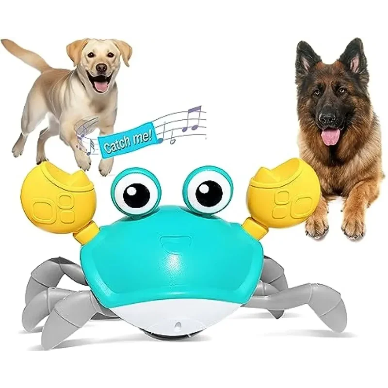 

Crawling Crab Dog Toys Cat Toy with Obstacle Avoidance Sensor Interactive Dog Toys with Music Sounds Lights for Dogs Cats Pets
