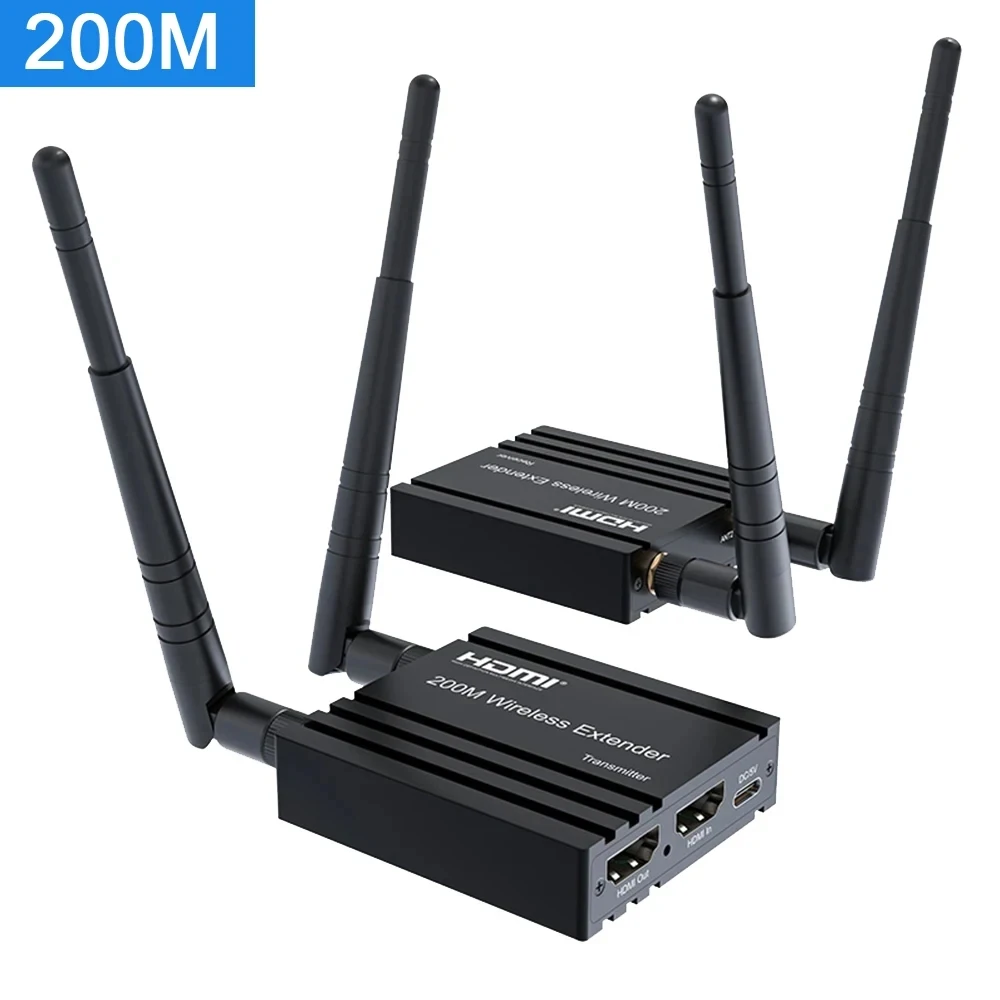 

Wireless Sender HDMI Extender Audio Video Transmitter and Receiver 200M 1080P Display Adapter for Camera Laptop PC To TV Monitor