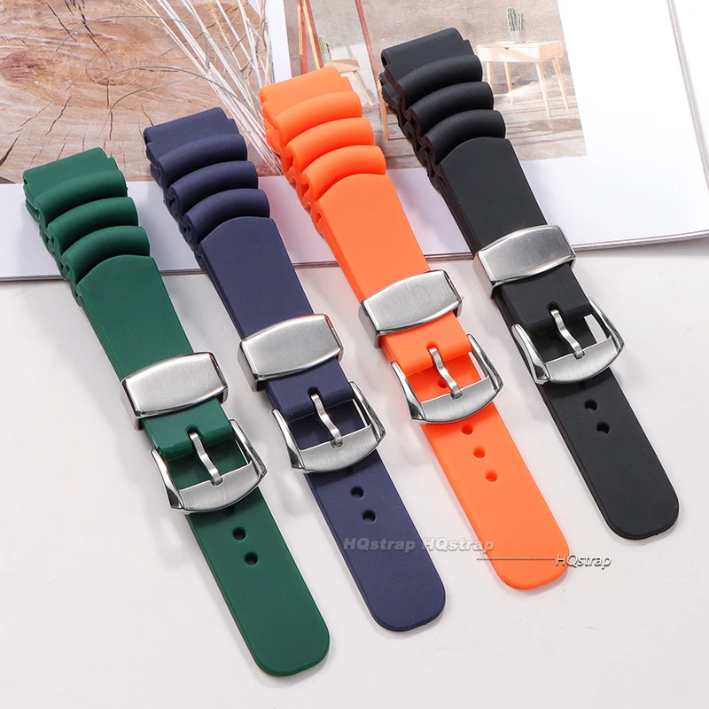 Silicone Watch Strap for Seiko for Water Ghost Diving 007 for Abalone Canned Thickened Resin Wrist Strap 20 22mm Belt Accessory