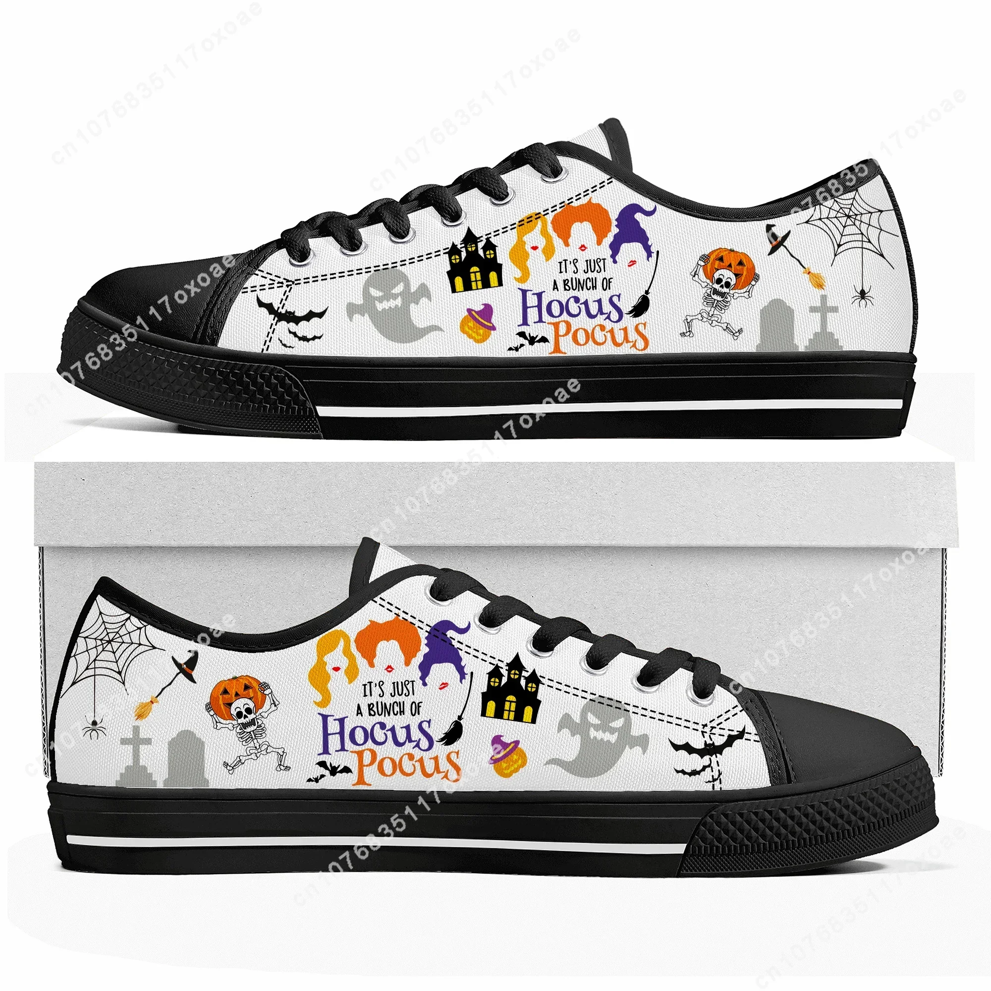 Halloween Low Top Sneakers Mens Womens High Quality Hocus Pocus Sanderson Sisters Canvas Sneaker Shoes Custom Shoe 4