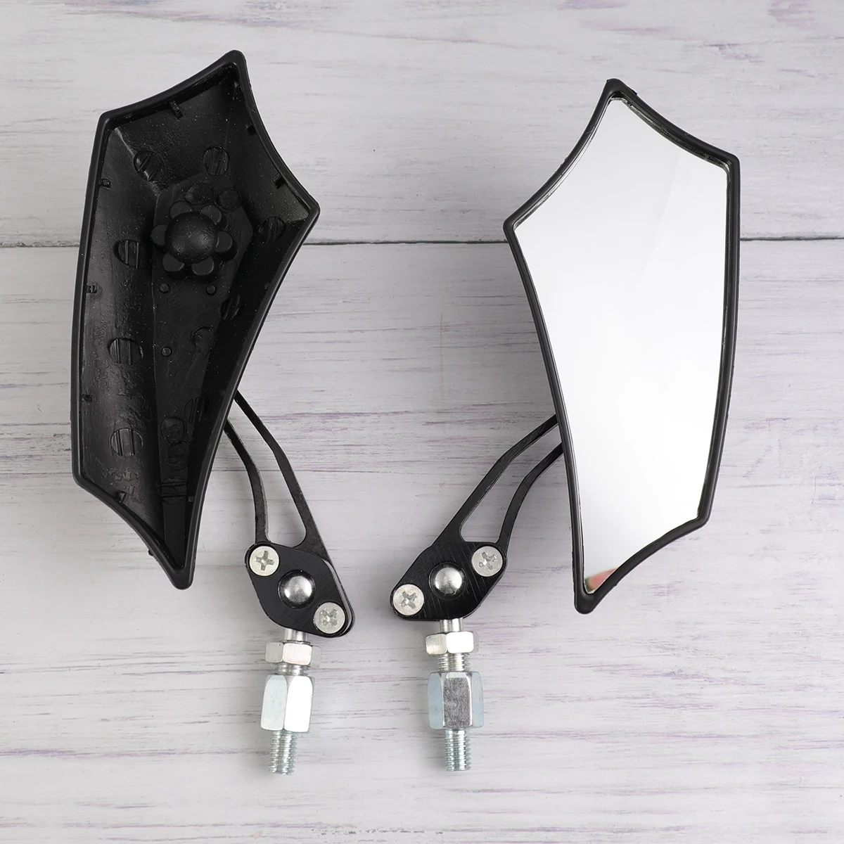 

2pcs Rear View Mirrors Alloy Scratch Resistant Lightweight Large Lens Easy Install For Electric Bike Scooter Bicycle Motorcycle