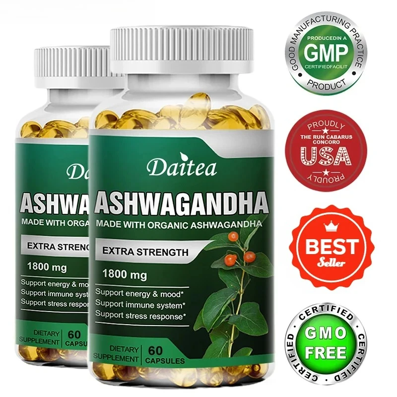 Made with Organic Ashwagandha To Boost Energy, Strength, Endurance, and Help Reduce Anxiety and Stress for Men and Women