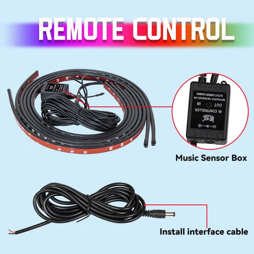 Imagen 2 del producto Tira de Luces LED Flexible para Chasis de Coche, Iluminación Decorativa RGB de Neón con Control por Aplicación para Honda, Hyundai, Kia, Mercedes Benz, VW