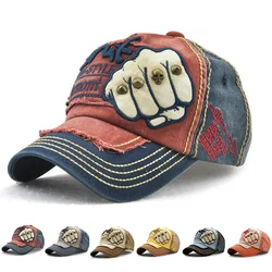 High Quality Fist Rivet Element Embroidery Cotton Adjustable Baseball Cap Hip Hop Hat Trucker Caps Dad Hats