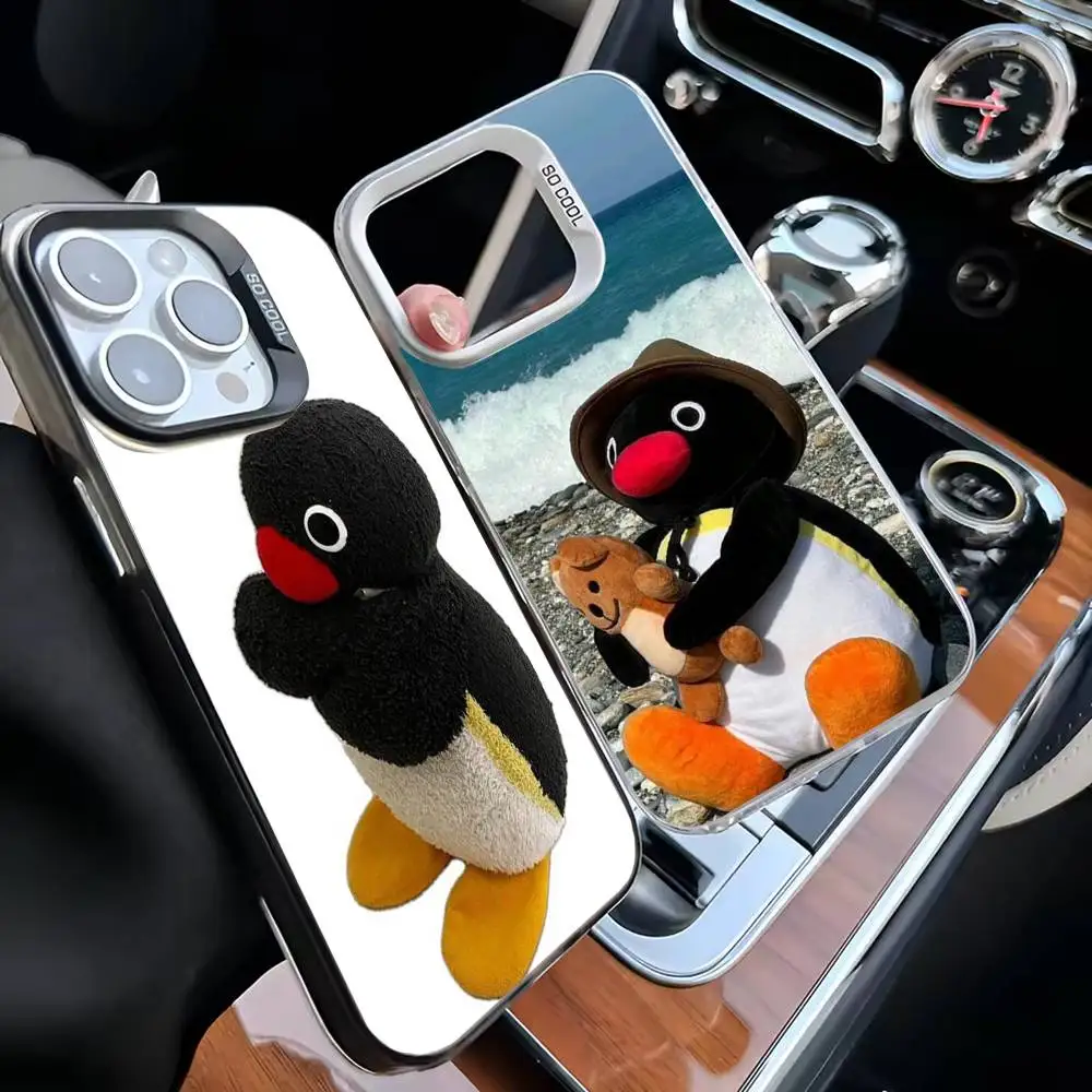 

Happy P-Pingu Penguin Funny Phone Case For iPhone17,16,15,14,13,12,11 Plus,Pro Max White Matte Shockproof Cover