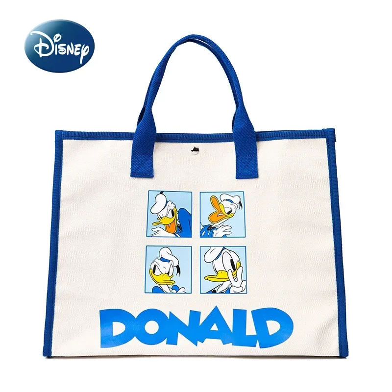 Disney New Women's Handbag Luxury Brand Original Women's Shoulder Bag Cartoon Canvas Fashion Women's Tote Bag Large Capacity