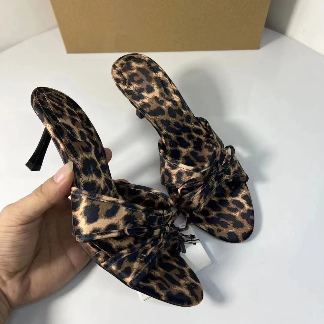 

2024 fashion trends: women's high heels, leopard print, open toed women's high heels slippers