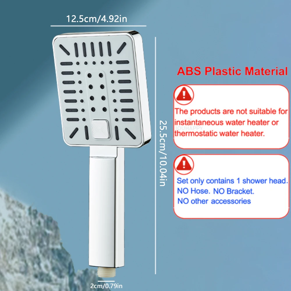 3-режимная насадка для душа, экономия воды, ручная насадка для душа с большим расходом воды, усилитель высокого давления, аксессуары для ванной комнаты в отеле