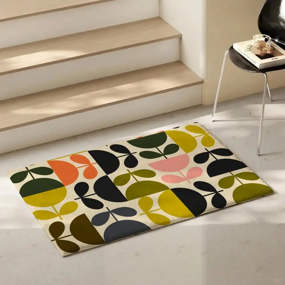 Designer O-Orla KielyS Floor Mat Eco-Friendly Flannel Doormat Non-Slip Odorless Soft Short Plush Indoor Floor Rug