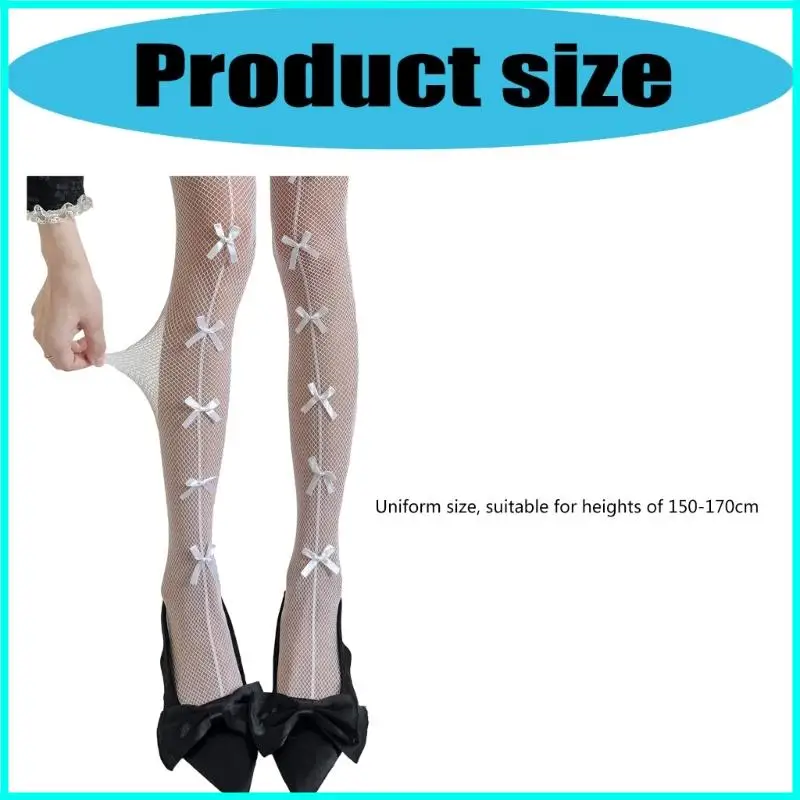 elegantes con estampado red y lazos encaje Pantimedias nailon prácticas