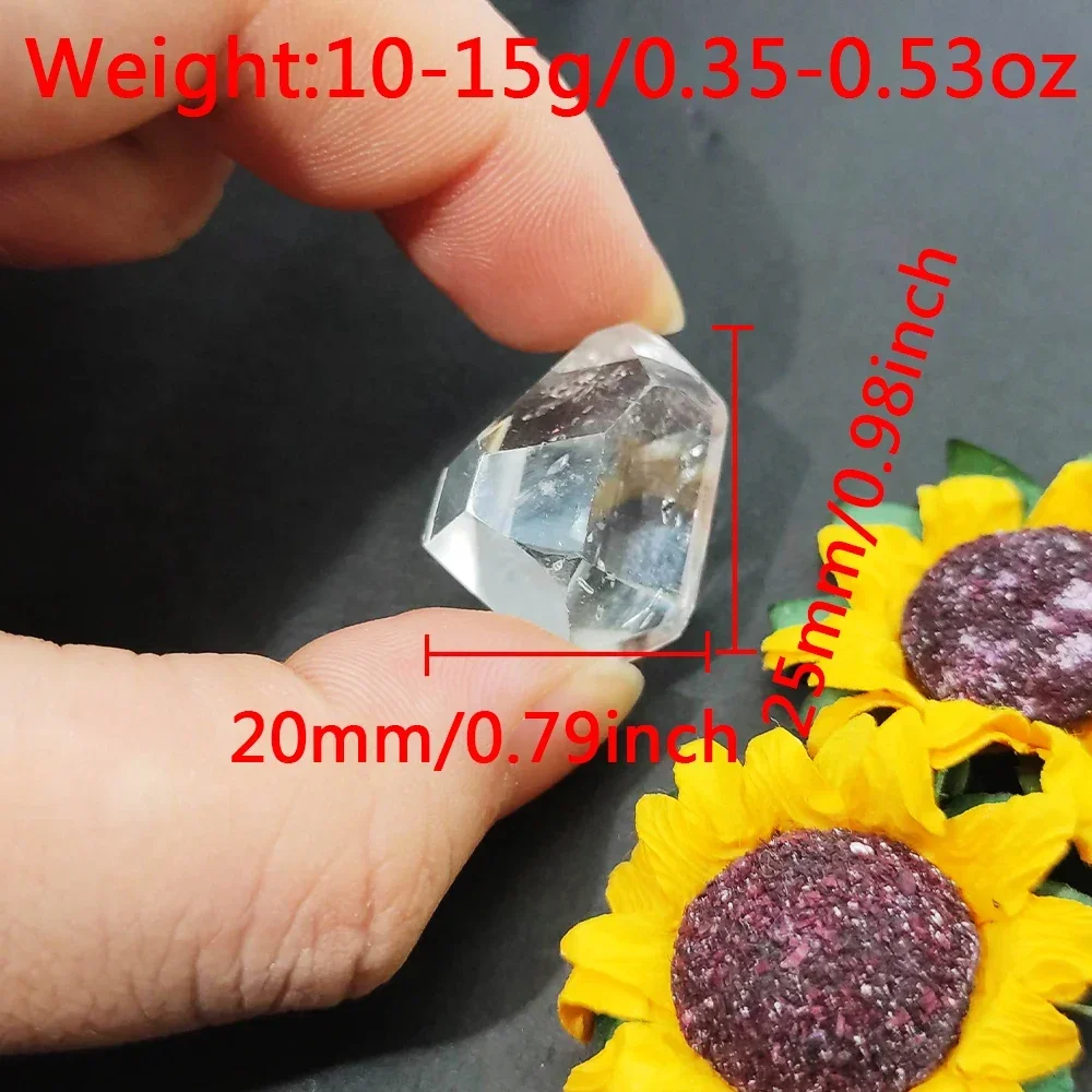 Herkimer Diamond Natural Clear Quartz Crystal Irregular Shape Specimen Polishing Process Reiki Crystal Rough Stone Collectible