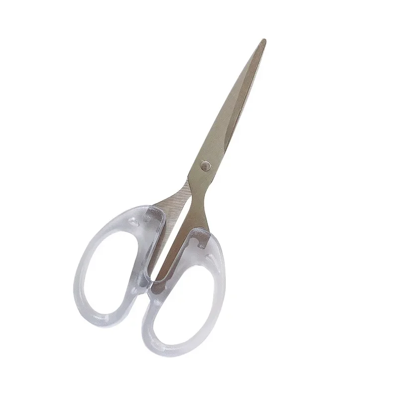 

1pc Simplicity Transparent Handle Stationery Scissors Home Furnishing Soft Decor Journal Cutting Tools Office Supplies