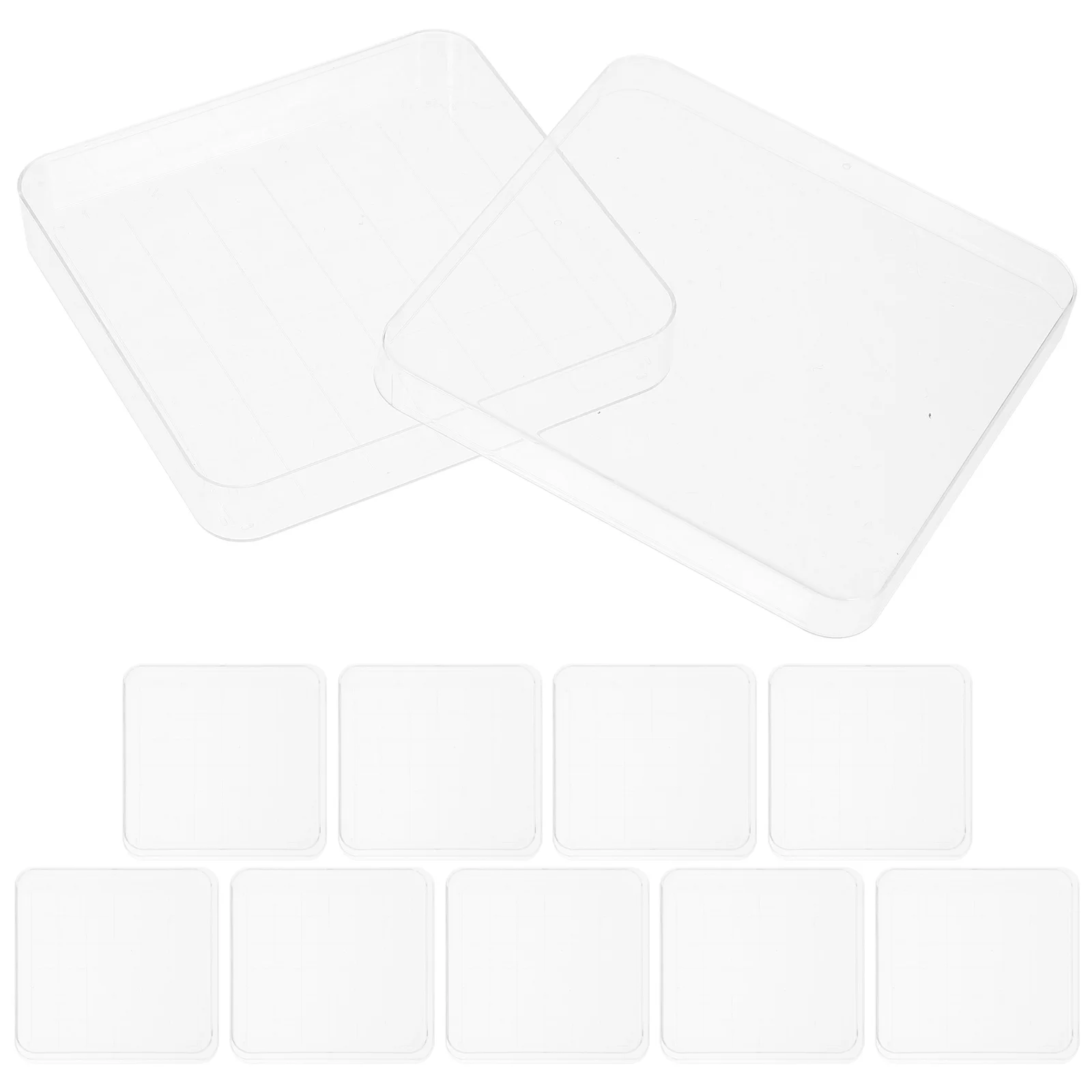 

10Sets Square Petri Dish Easy to Use Sterilized Plastic Petri Dishes with Lid for Research Lab Work Culture Dish