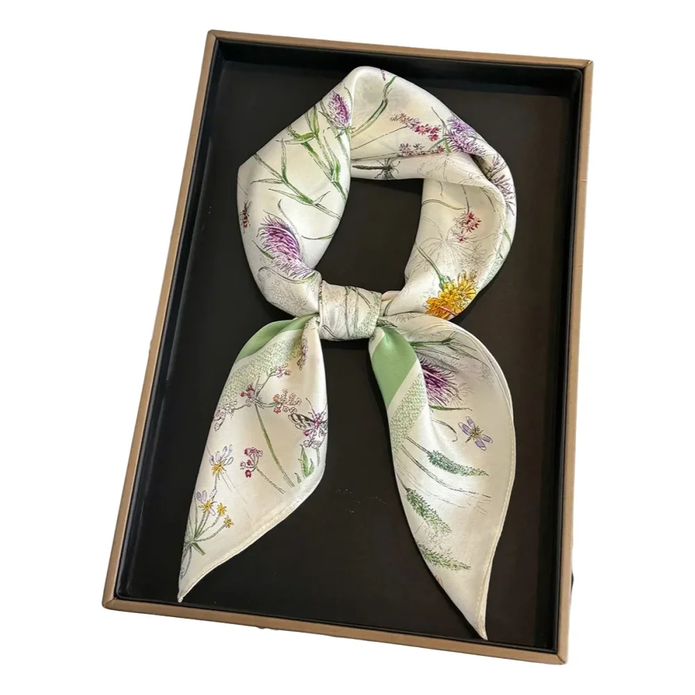 

100% натуральный шелковый шарф для женщин, женский платок-шаль, высококачественный квадратный шейный платок для дам, хиджаб, бандана, шарфы