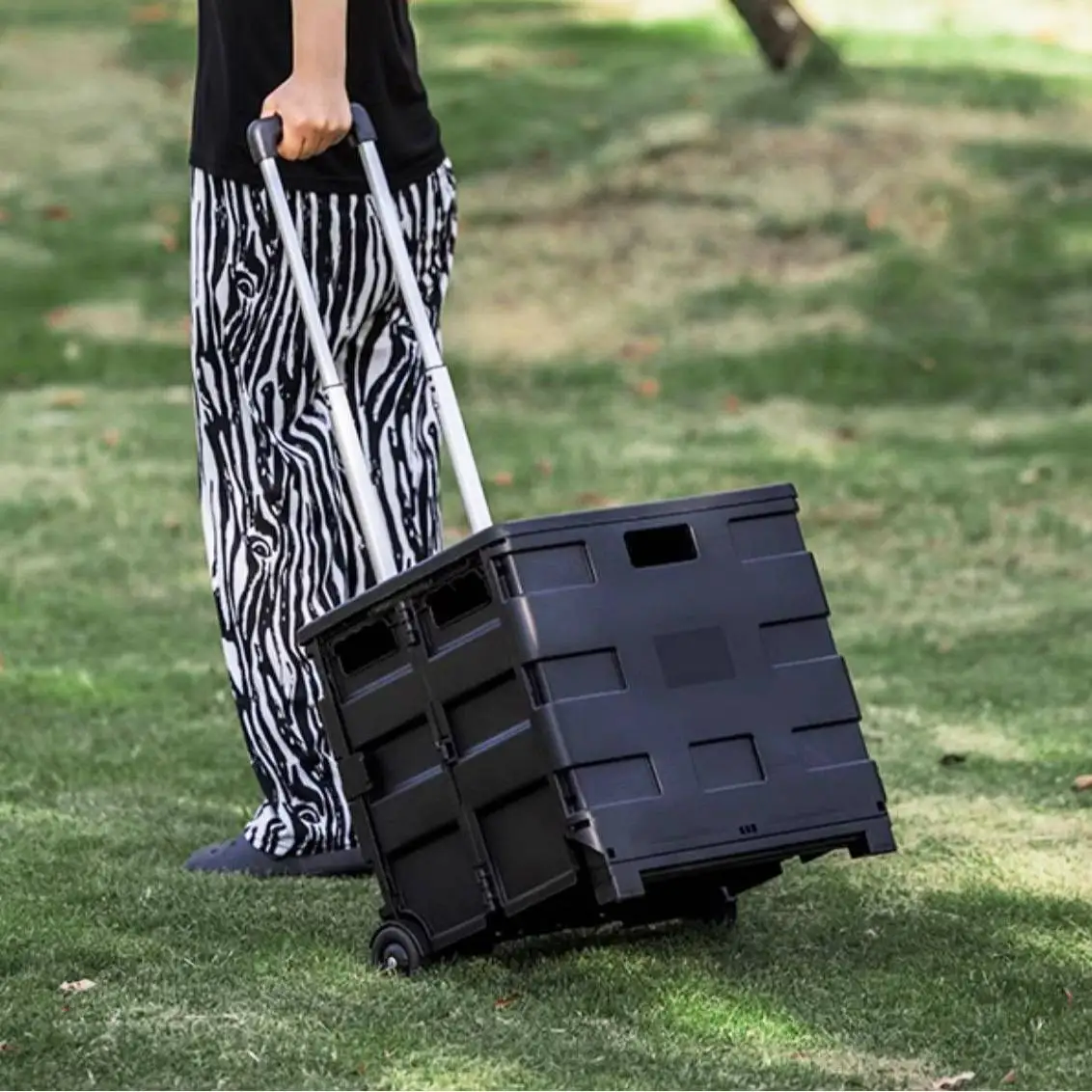 carrello-della-spesa-leggero-e-portatile-in-plastica-con-maniglia-a-tirante-2-ruote-per-campeggio-picnic-attivita-all'aperto-carrello-pieghevole-con-cestino-portaoggetti