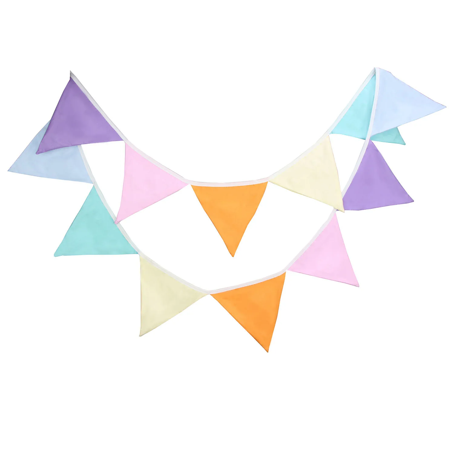 3.2M Cartoon Print Fabric Bunting 12 Pennant Flags Wedding Party Decor Banner Home Baby Shower Carnival Garland