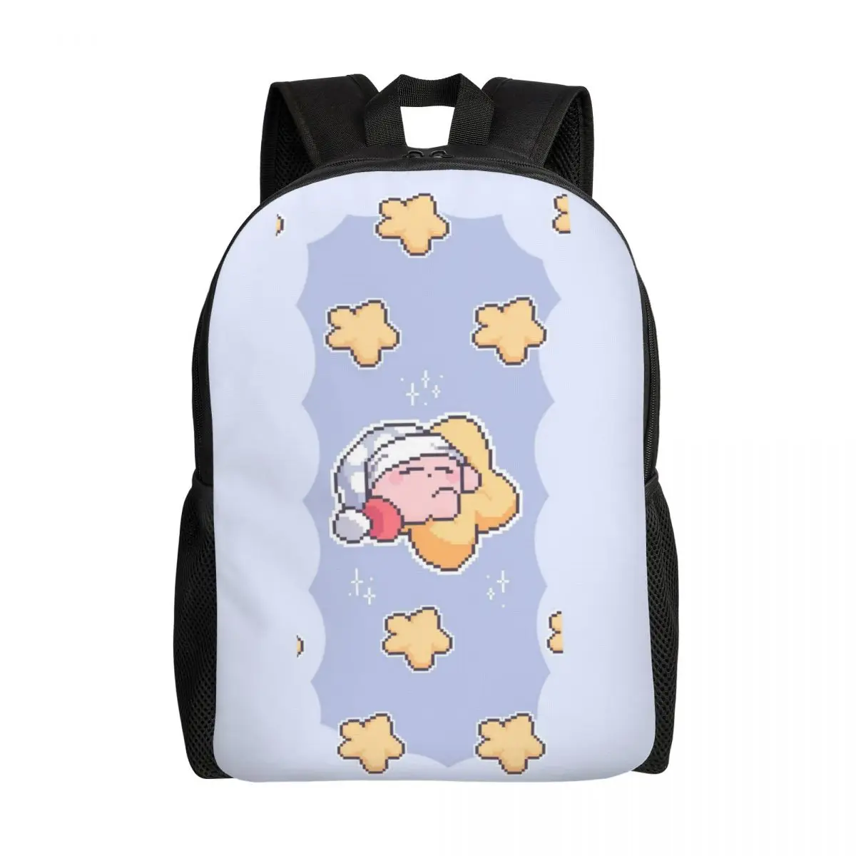 Mochilas personalizadas de juego de dibujos animados Kirbys, mochila básica para hombres y mujeres para mochilas escolares universitarias