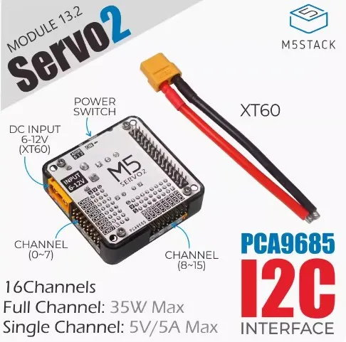 M5Stack Servo Servo drive module PCA9685 Can control 16 servo motors And stacked for use