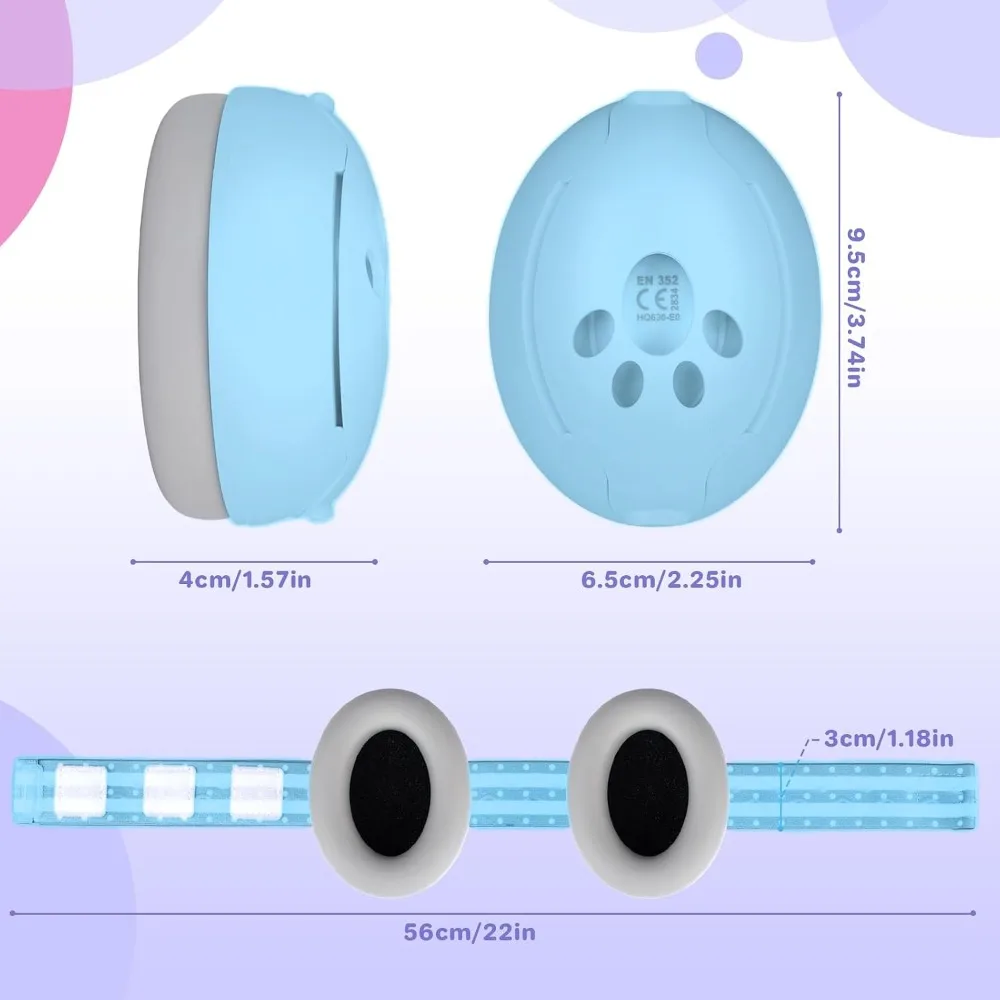 Baby Earmuffs Noise Cancelling Hearing Protection 0-36 Months Infant Toddler Ear Defenders Foldable Soft Sensory Sleep Travel
