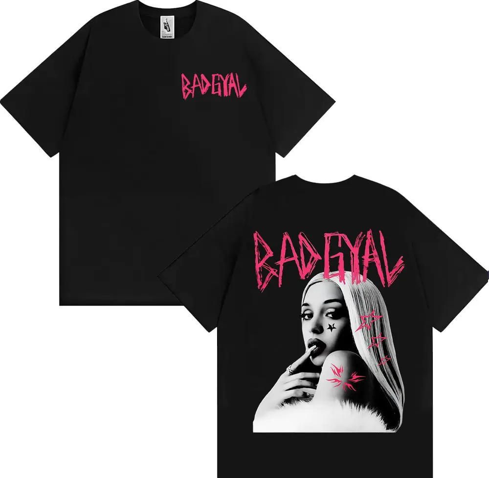 Singer Bad Gyal Album Graphic T-shirt Men Clothing Fashion Hip Hop Retro T Shirts High Quality 100% Cotton Tees Streetwear