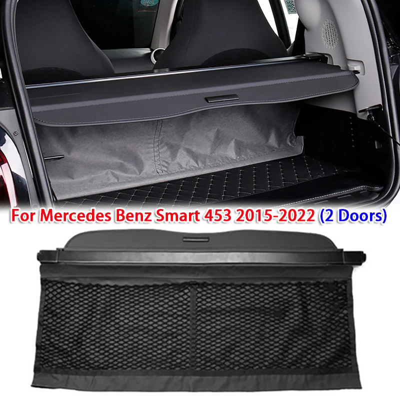 

Black Retractable Cargo Cover Trunk Cover Security Shield Shade for Mercedes Benz Smart 453 2015-2022 (for 2 Doors)
