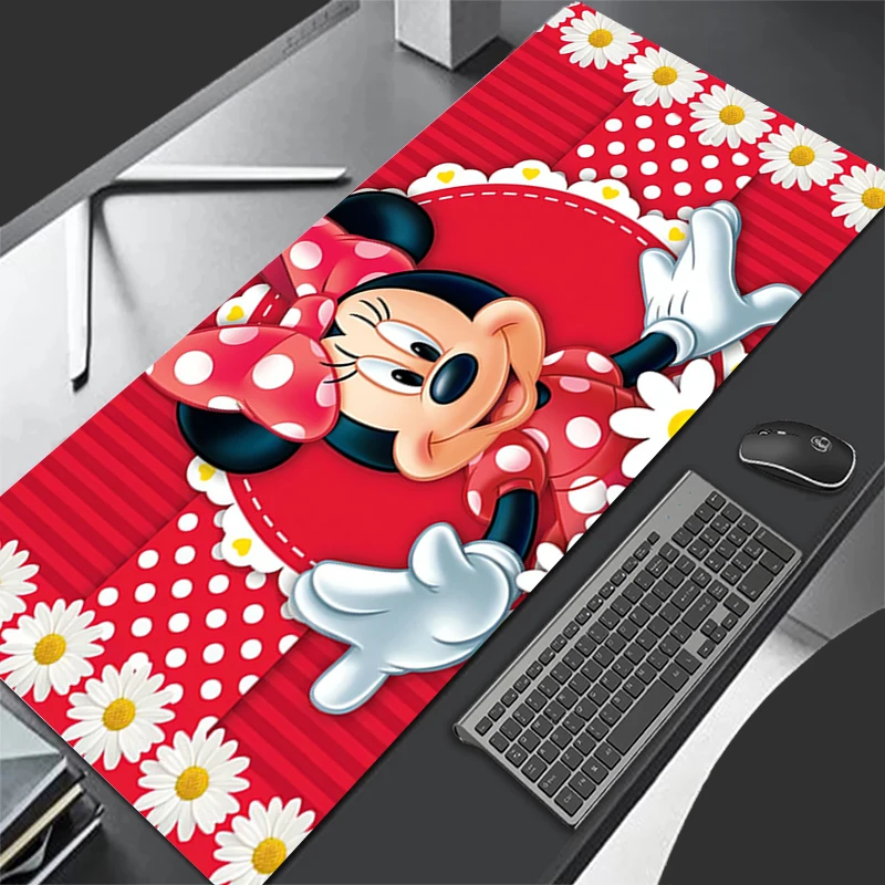 

Gamer Desk Mat Mickey Minnie Mousepads HD Pc Mouse Pad Office Desk Pads Large Mousepad Non-slip XXL Mouse Mats For Computer Gift