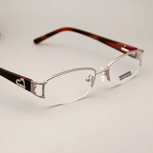 Imagen 2 del producto EAGWOO, gafas diseñadas de media montura para mujer, montura óptica de media montura, gafas graduadas de marca
