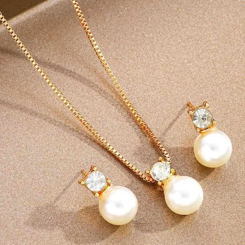Damenmode-Schmuck mit Kunstperlen im französischen Stil, dezenter Luxus, geeignet für den Alltag, Partys, Bankette, perfektes Geschenk. – Detail 1