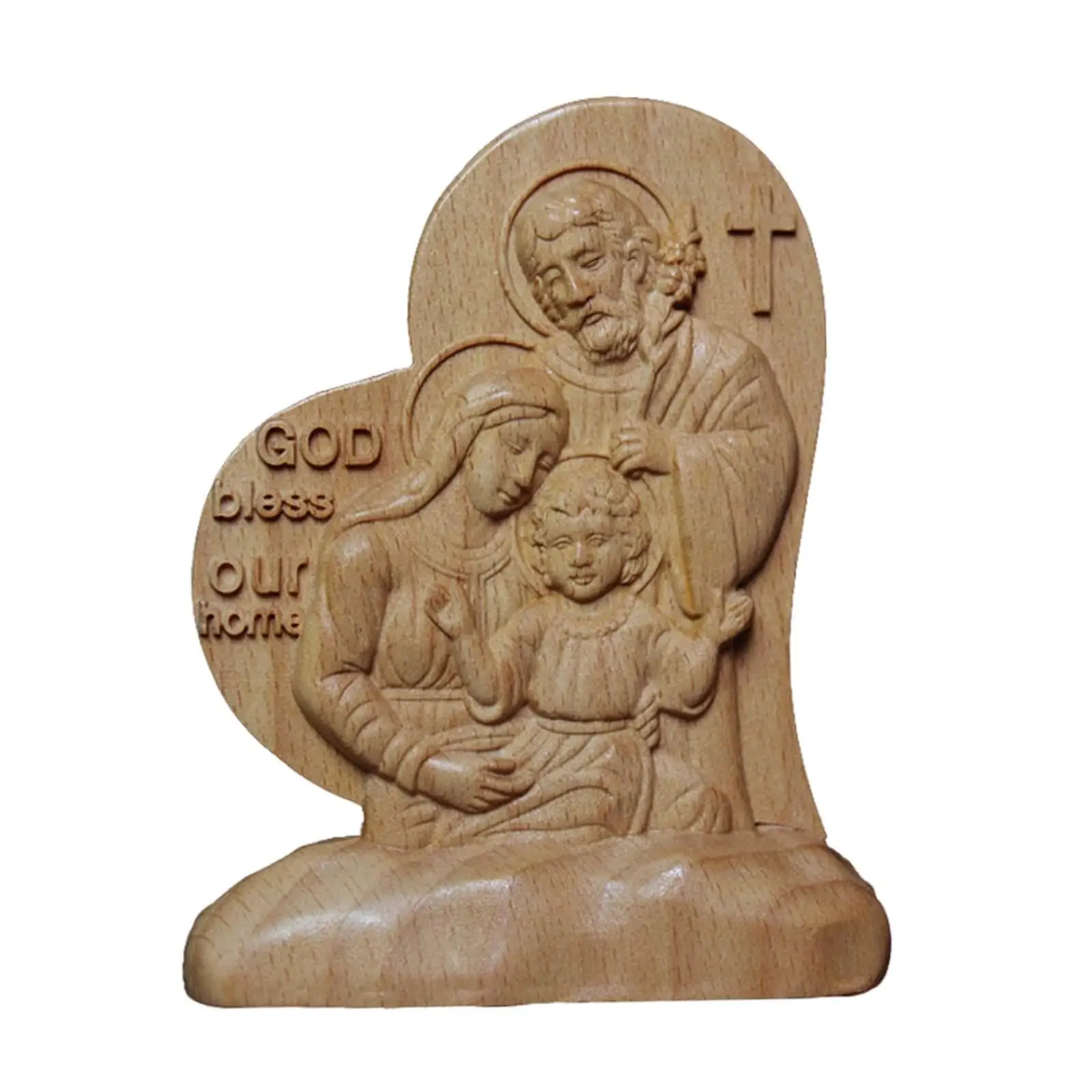 Holy Family Statue Jesus Mary Joseph Religious Figurine Tabletop Collection Catholic Decoration for Cabinet Living Room Party