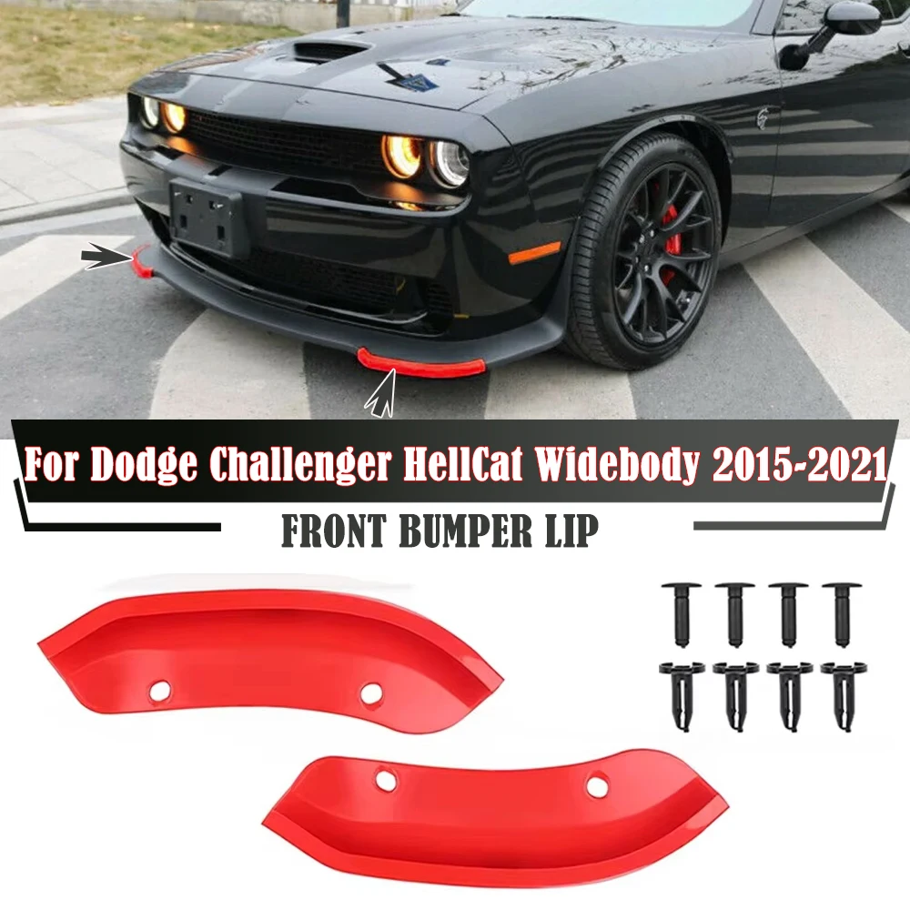 Par de parachoques delantero divisor Protector labio para Dodge Challenger SRT Hellcat 2015-2021 parachoques inferior alerón difusor cubierta protectora