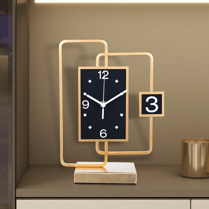 Modern Creativity Living Room Desk Clock Villa Digital Clock Office Mute Watch Study Quartz Clock Desktop Gadgets Home Decor