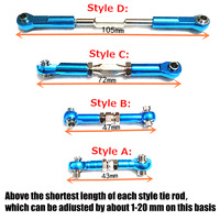 Steering Rod CNC Machined Aluminum Alloy RC Coupling Servo Rod Replacement Accessory for HSP 94111/94188 RC Car106017