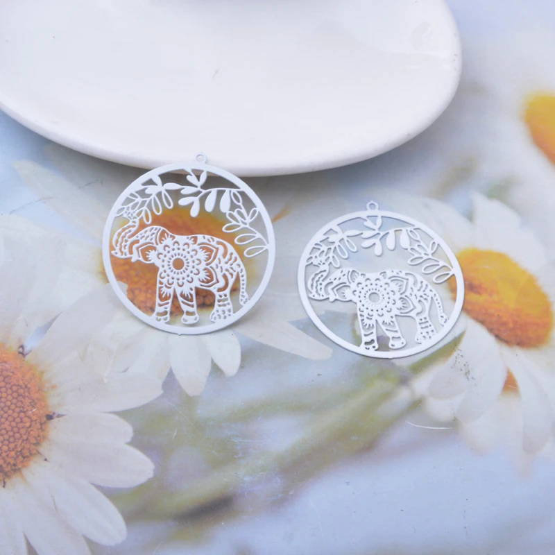 30 Stück AB8075 Messing Tier Elefanten Anhänger Ohrringe Schmuck Anhänger – Detail 13