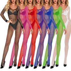 Ladies Bodystockings Women's Underwear Sexy Open Crotch Catsuit Bodysuit Mesh Fishnet Tights Erotic Lingerie Sleepwear Jumpsuit