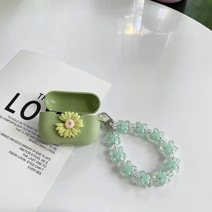 حافظة لهاتف huawei FreeBuds Pro 2 3 4 4E 4i 5i حافظة على شكل زهور التيوليب سماعة أذن من السيليكون مع سلسلة مفاتيح بكبل freebuds 5i