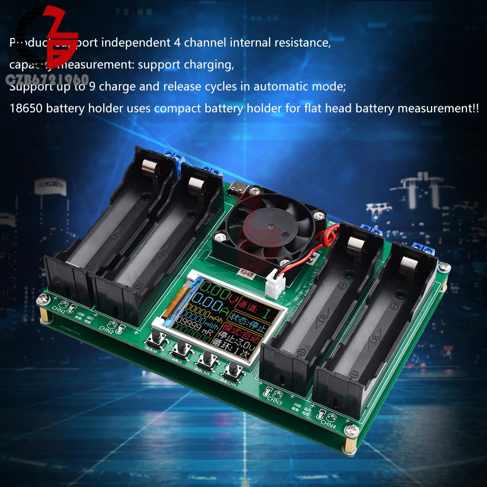 18650 moduล Tester pojemnoลci baterii litowej MAh MWh cyfrowy akumulator moduล wykrywacz zasilania 18650 Tester baterii typu C Auto Char