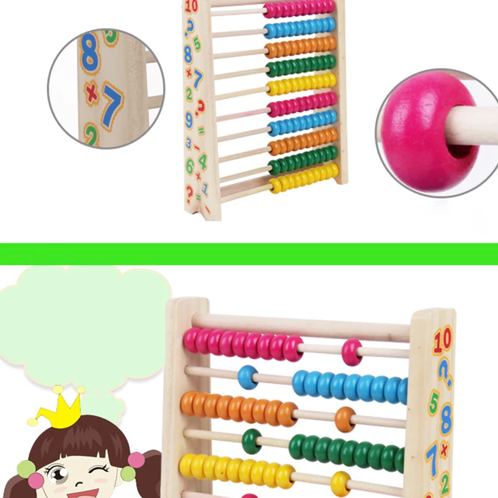 

Abacus Stand Beads Calculation Frame Wooden Math Toys Children Gifts Early Education Computing Kids
