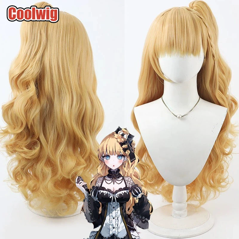Coolwig Synthetic Hair Saeki Miria Cosplay Wigs Magical Girl Witch Trials Saeki Miria 80cm Blonde Ponytail Wig Heat Resistant