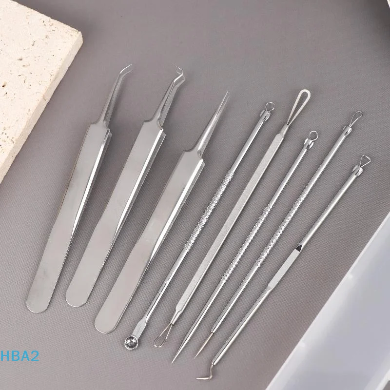 【H】5/7/8 Stuks Ultrafijne Cel Puistjes Mee-eter Clip Pincet Schoonheid Gezicht Gezondheid Salon speciale Comedondrukker Acne Naald Tool