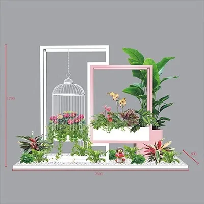 

Iron flower stand green plant rental plant rental pendulum hotel lobby office lobby property elevator entrance landscaping frame