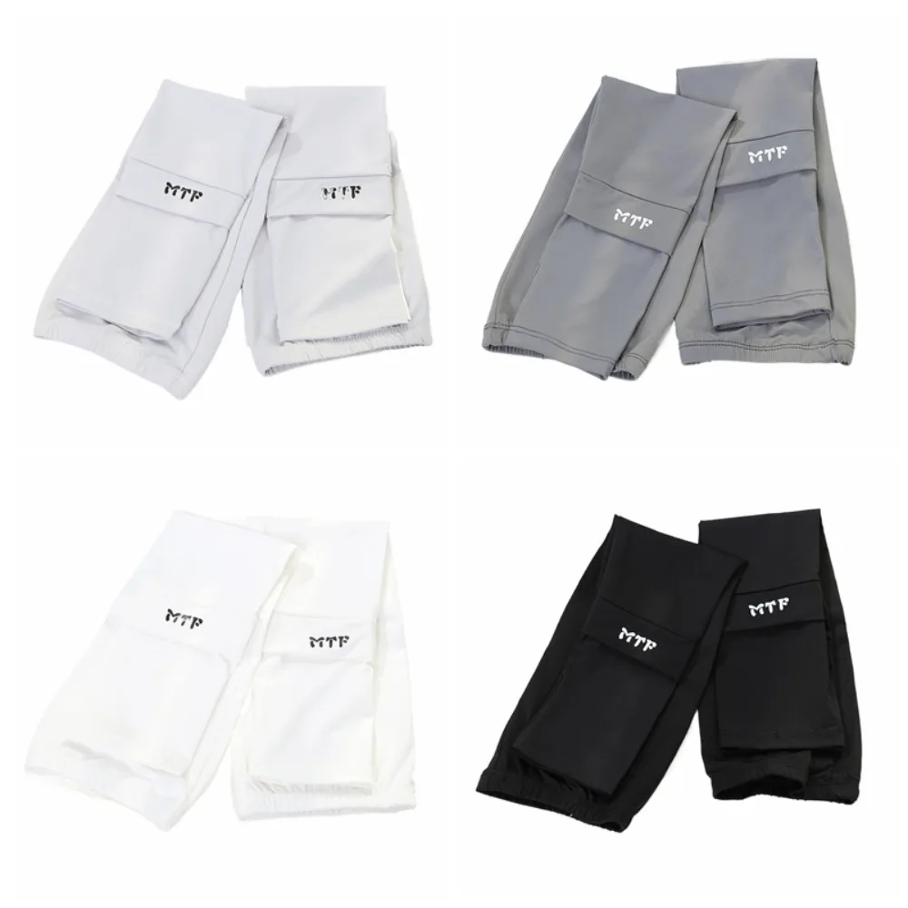 Sun Protection Arm Protection Long Ice Silk Sleeves Loose Elastic Sunscreen Arm Covers Anti-UV Checkered Cycling Gloves Men