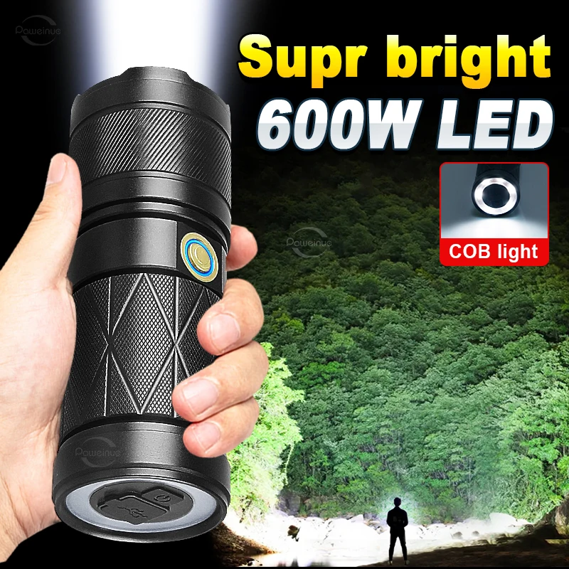 Super Powerful LED Flashlight Built-in 12000mAh Rechargeable Flash Light Brightness Long Shot Torch Camping Waterproof Hand Lamp