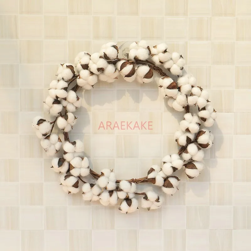 

Craft Wreath Cotton Stems Wreath Cotton Perfect Decor Home Family Christmas for Windows Outside Home Decor Ornaments
