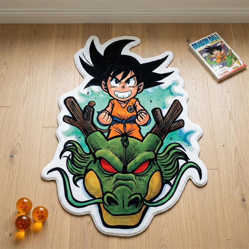 

Anime Dragon Ball Z Rug Goku and Shenron Custom Shaped Plush Area Rug for Living Room Bedroom Dorm Anti-slip Soft Carpet Gift