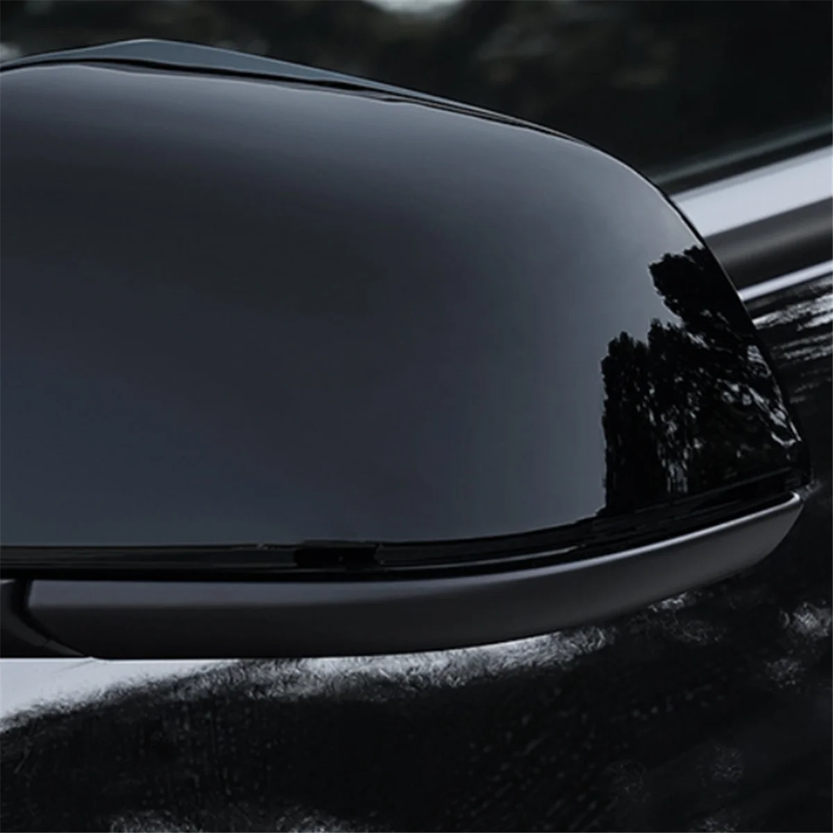 For Tesla Model Y Model 3 Highland Side Door Mirror Caps Side Mirror Caps Reverse Mirror Caps,Gloss Black