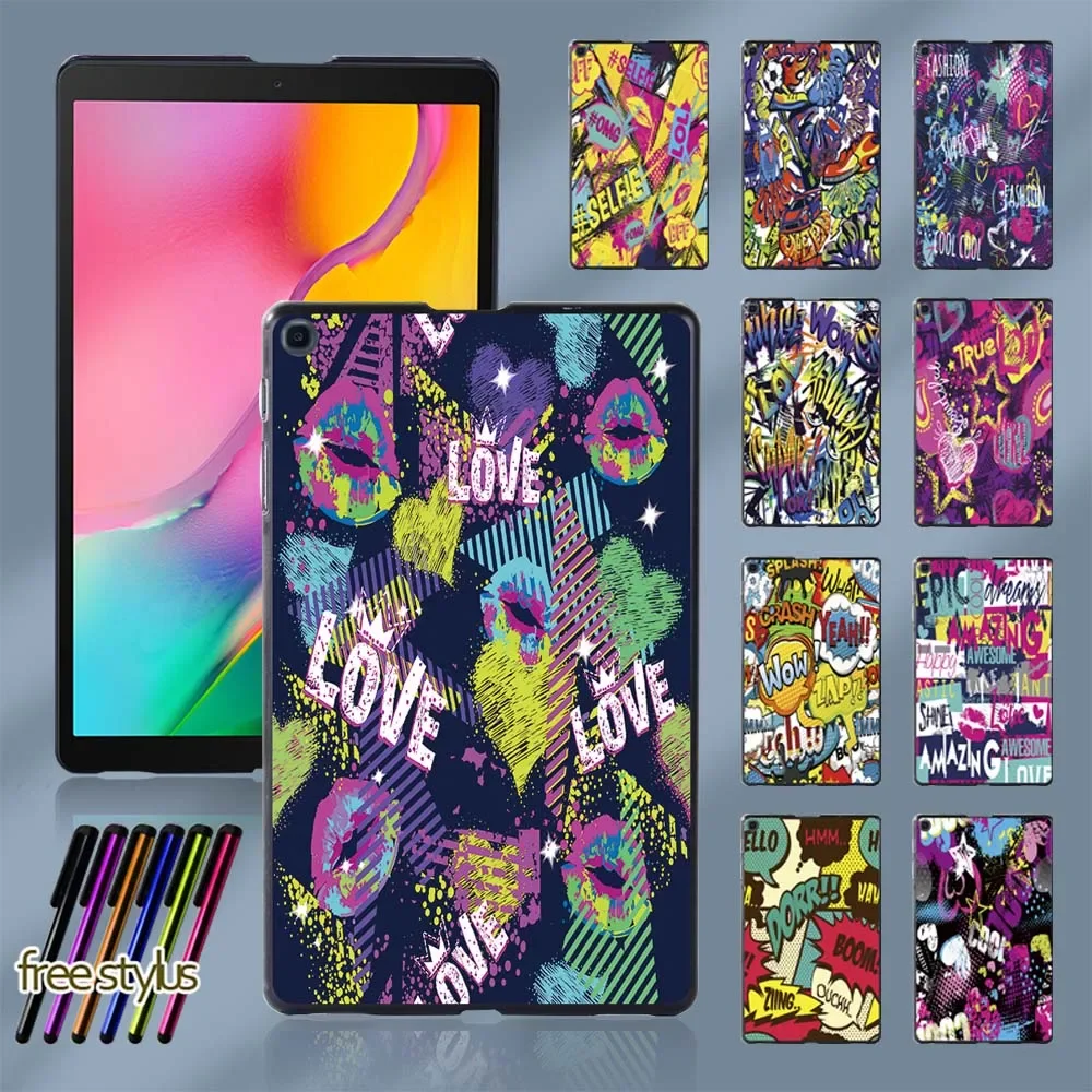 

Slim Hard Shell Case Cover for Samsung Galaxy Tab A 8.0 (2019) T290 T295 Graffiti Art Series Tablet Shell Case + Free Stylus