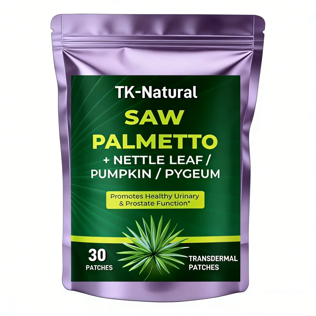 30 Patches Saw Palmetto Transdermal Patches for Men & Women with Pygeum, Nettle Leaf - Promotes Healthy Prostate Function